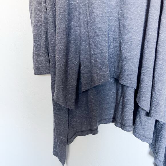 Free People Tunic Top Small Lightweight Waffle Long Sleeve Low Back Gray - Picture 11 of 12